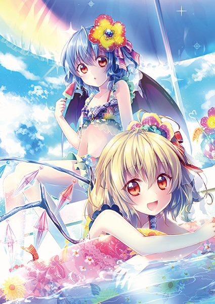 remilia scarlet and flandre scarlet (touhou) drawn by riichu