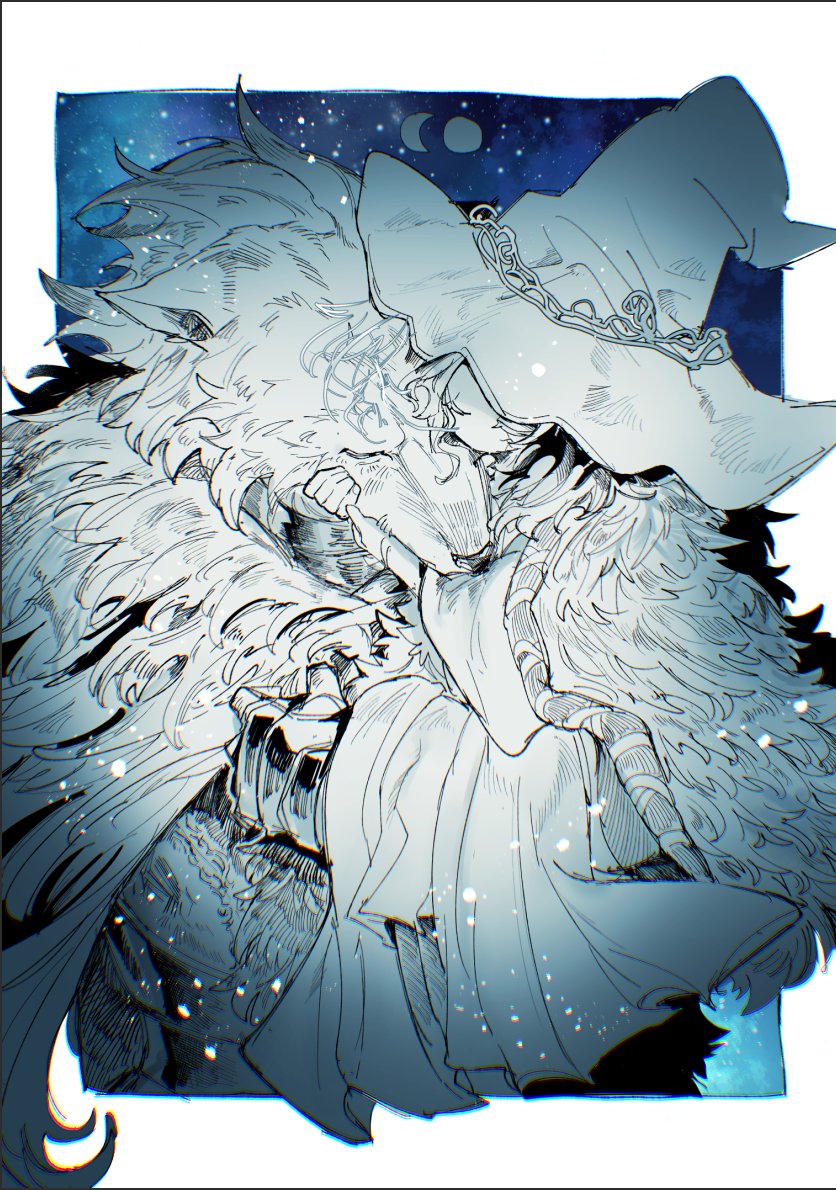 ranni the witch and blaidd the half-wolf (elden ring) drawn by kofuku_(reitouko)