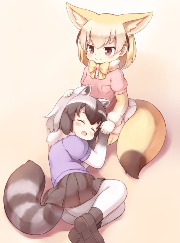 common raccoon and fennec (kemono friends) drawn by matsuu_(akiomoi)