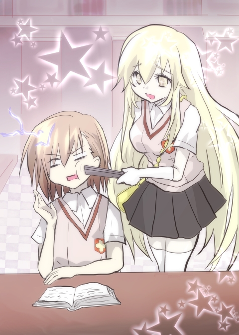 misaka mikoto and shokuhou misaki (toaru majutsu no index and 1 more) drawn by tomoro0117