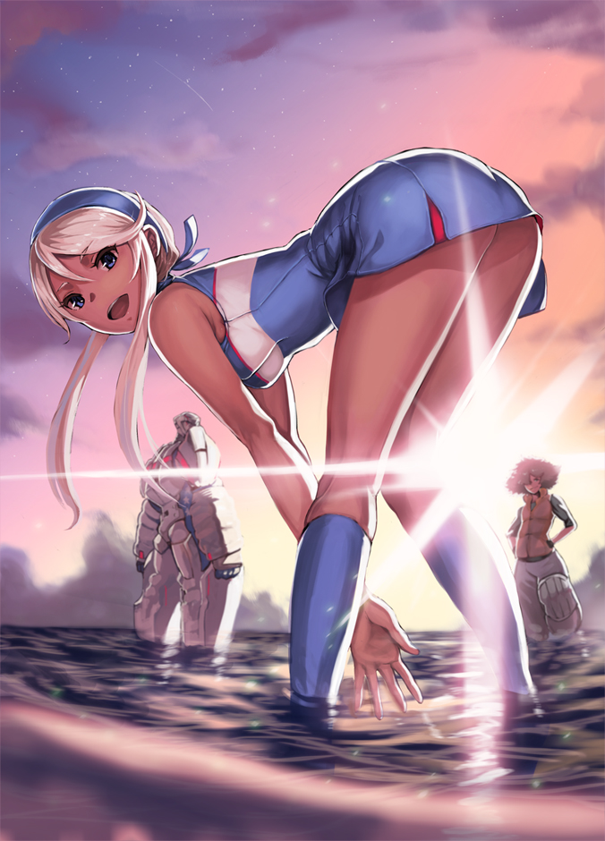 lina davis, heroman, and simon kaina (heroman) drawn by saitou_masatsugu