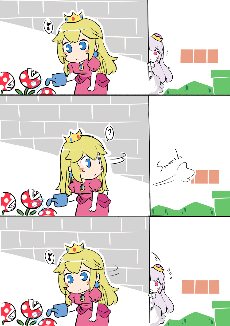 princess peach, princess king boo, and piranha plant (mario and 2 more) drawn by sesield