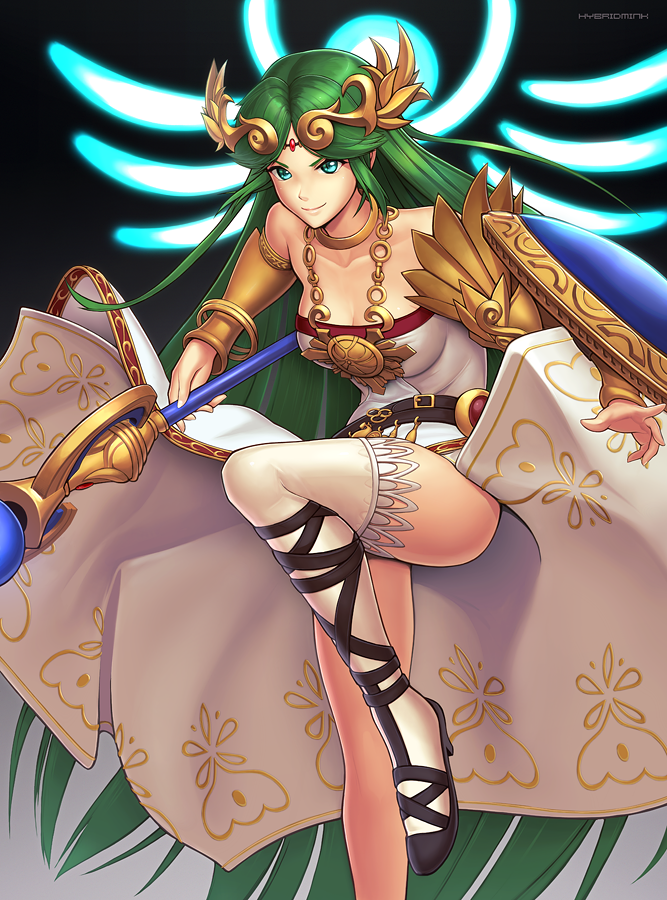 palutena (super smash bros. and 1 more) drawn by hybridmink