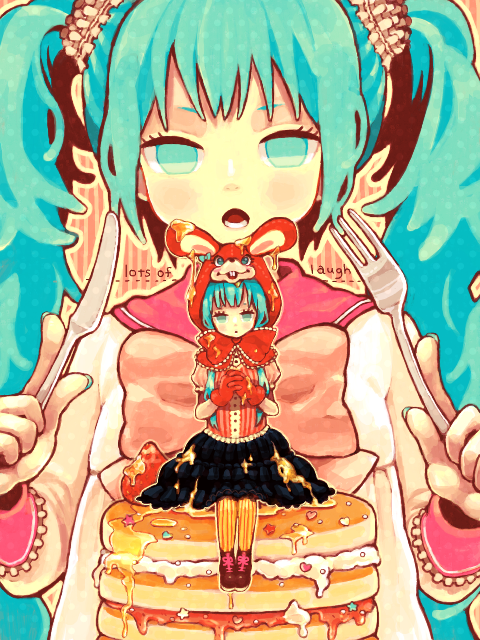 hatsune miku (vocaloid and 1 more) drawn by asahi_(pamuko)