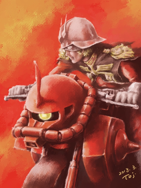 char aznable and zaku ii s char custom (gundam and 1 more) drawn by ayk-rs401i
