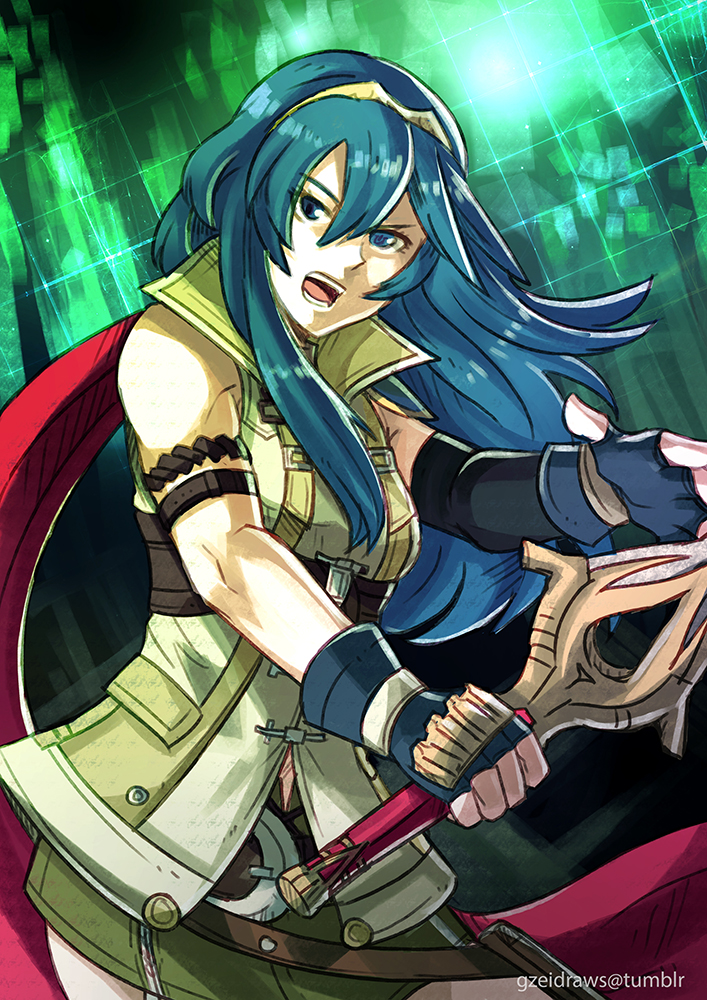 lucina and lightning farron (fire emblem and 3 more) drawn by gzei