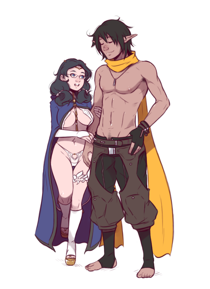 bethany ashford and zeras (broken hilt inn) drawn by dave_cheung
