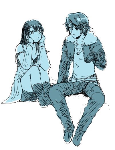 squall leonhart and rinoa heartilly (final fantasy and 1 more) drawn by medu_(rubish)