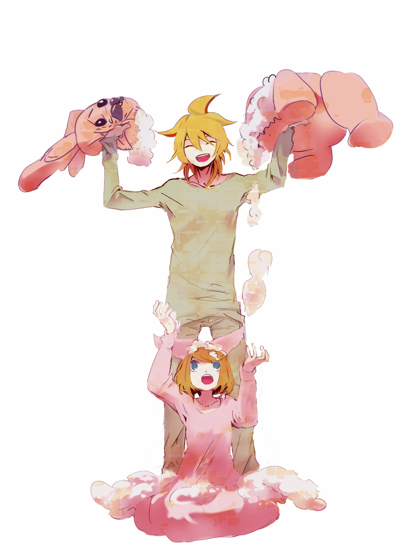kagamine rin and kagamine len (vocaloid) drawn by una_(mazinger)