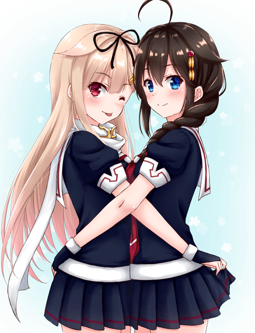 shigure, yuudachi, shigure kai ni, and yuudachi kai ni (kantai collection) drawn by hoshino_kagari