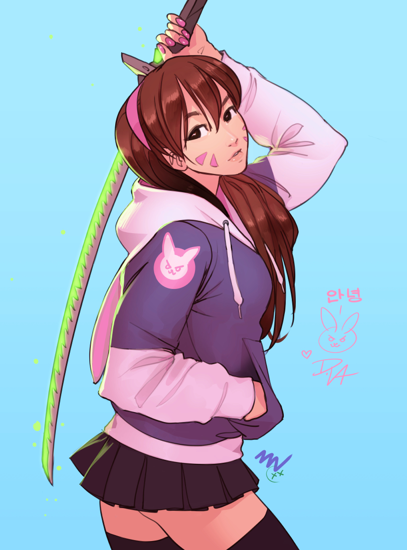 d.va (overwatch and 1 more) drawn by vashperado
