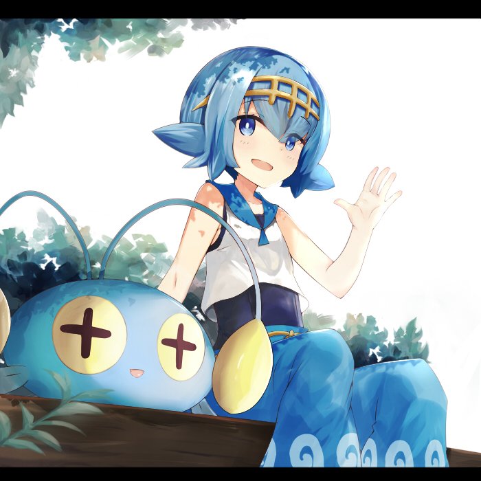 lana and chinchou (pokemon and 1 more) drawn by sugar_(sugar17)