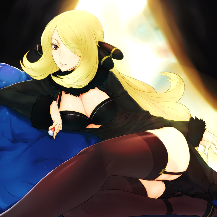 cynthia (pokemon and 1 more) drawn by naso4