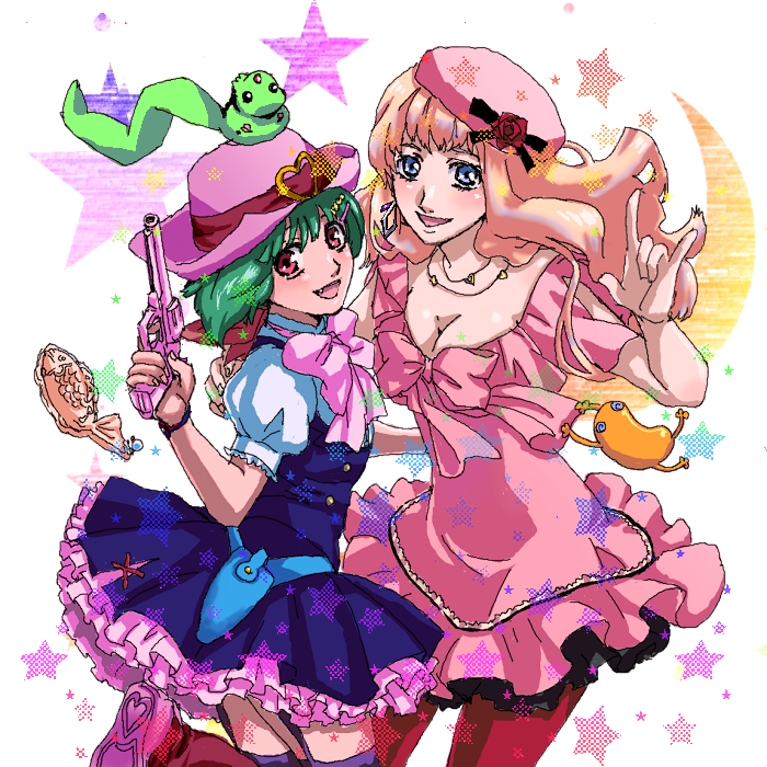 sheryl nome, ranka lee, and ai-kun (macross and 2 more) drawn by cero_(cerocero)