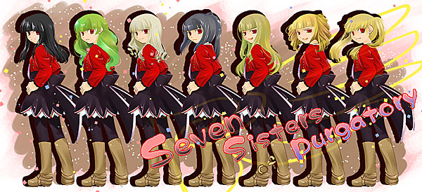 mammon, lucifer, asmodeus, beelzebub, belphegor, and 2 more (umineko no naku koro ni) drawn by hina-uta
