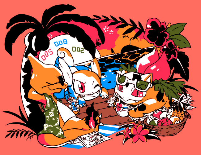 pikachu, ivysaur, manaphy, charmeleon, wartortle, and 1 more (pokemon) drawn by ota's