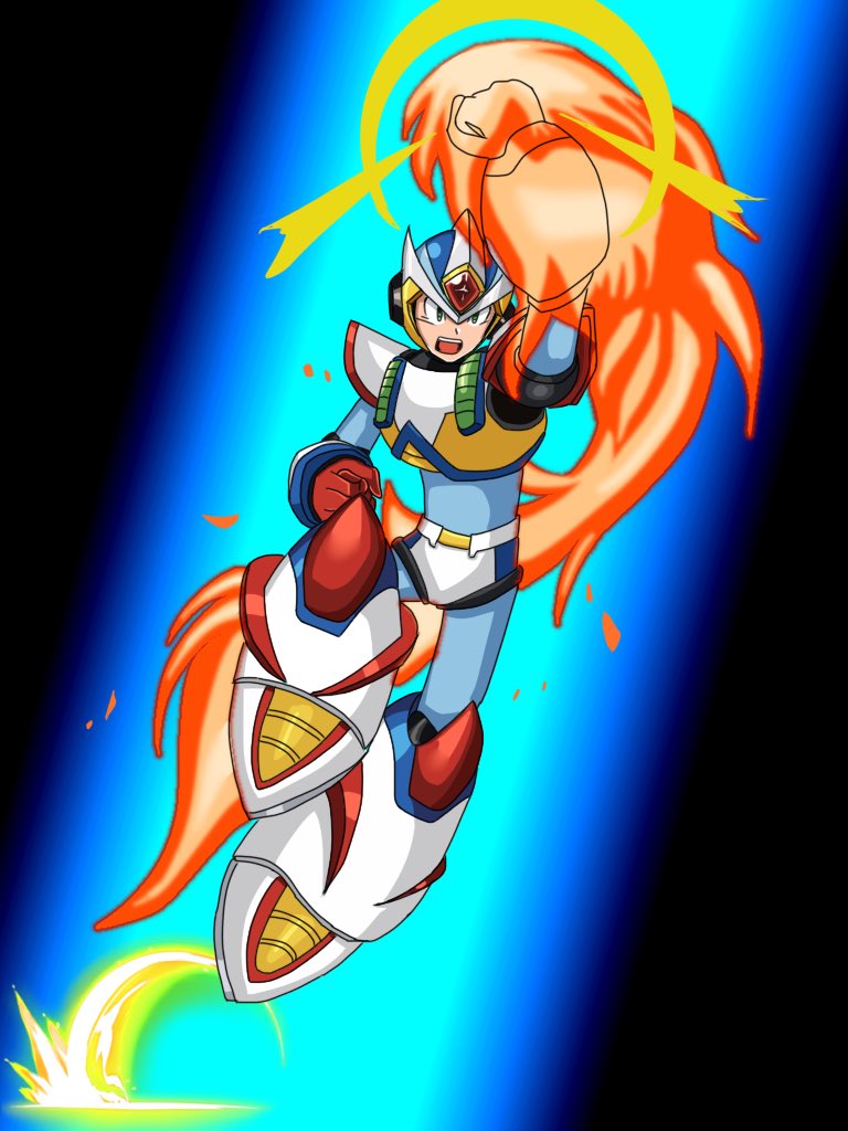 x and second armor x (mega man and 2 more) drawn by warurock