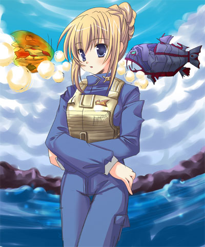 silver hawk, storm causer, and anna steiner (darius and 1 more) drawn by hinata_momo