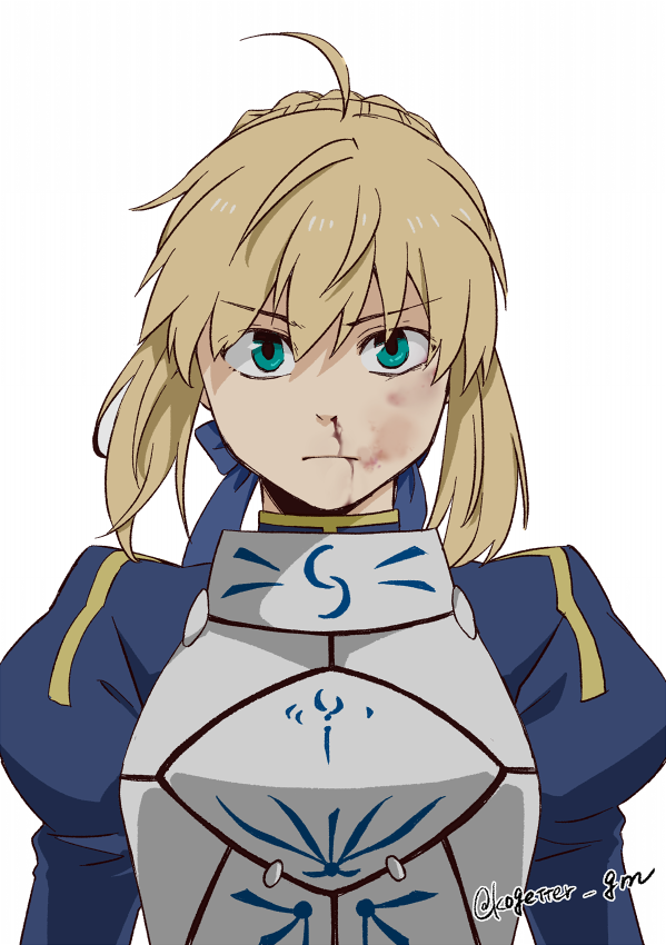artoria pendragon and saber (fate and 1 more) drawn by moonlight_0423