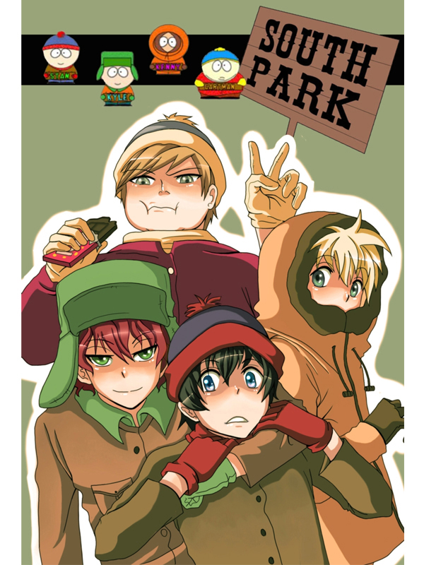 stan marsh, kenny mccormick, kyle broflovski, and eric cartman (south park)
