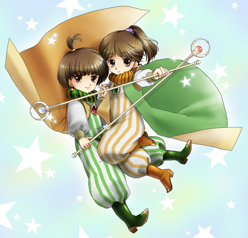porom and palom (final fantasy and 1 more) drawn by en_la_festa