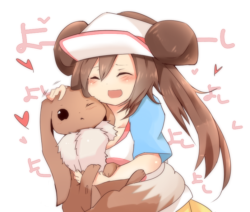 rosa and eevee (pokemon and 1 more) drawn by tosura-ayato