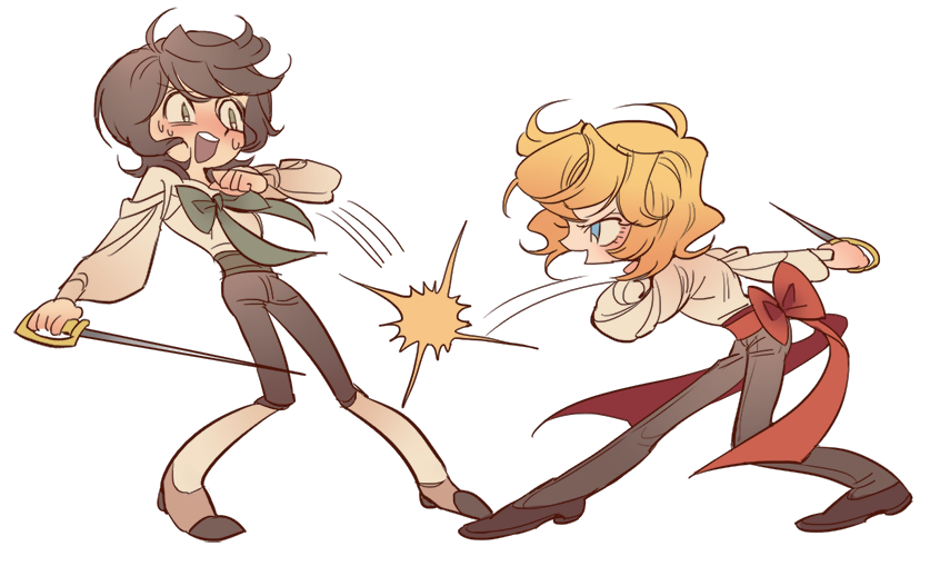 oscar francois de jarjayes and andre grandier (versailles no bara) drawn by meremero