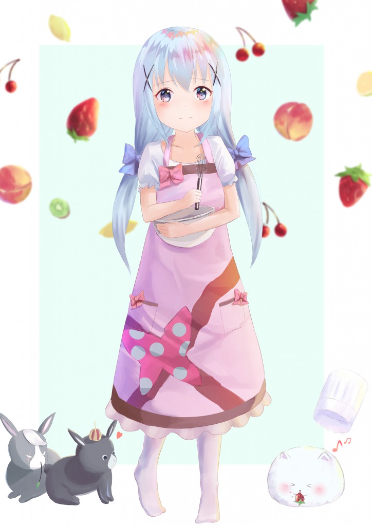 kafuu chino, anko, and wild geese (gochuumon wa usagi desu ka?) drawn by miki_yuu