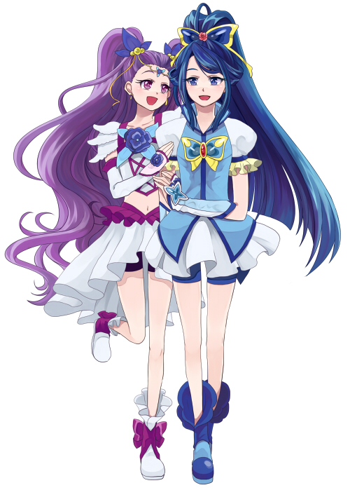 minazuki karen, mimino kurumi, cure aqua, milk, and milky rose (precure and 2 more) drawn by sasamaru_chimaki