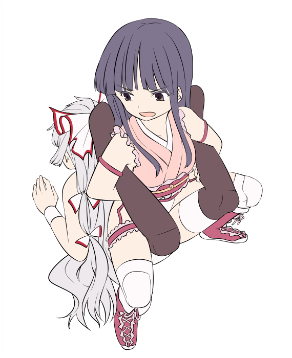 fujiwara no mokou and houraisan kaguya (touhou and 1 more) drawn by miyo_(ranthath)
