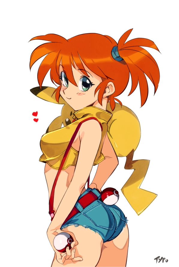 pikachu and misty (pokemon and 1 more) drawn by optionaltypo