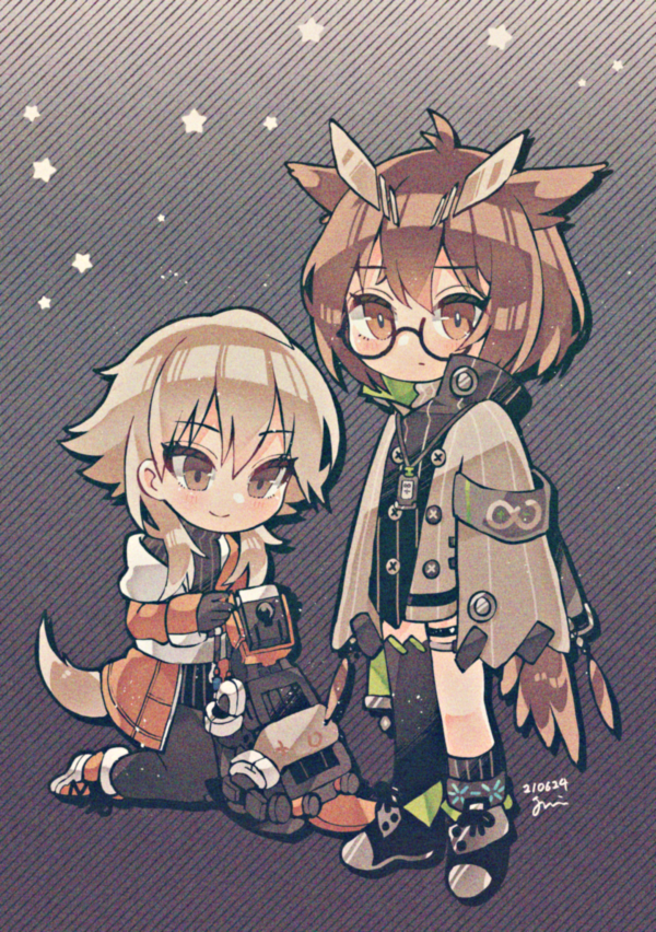silence, mayer, and meeboo (arknights) drawn by zy_jomi
