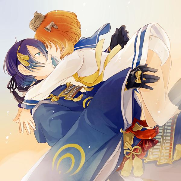 yukikaze and mikazuki munechika (kantai collection and 1 more) drawn by kobayashi_kabura