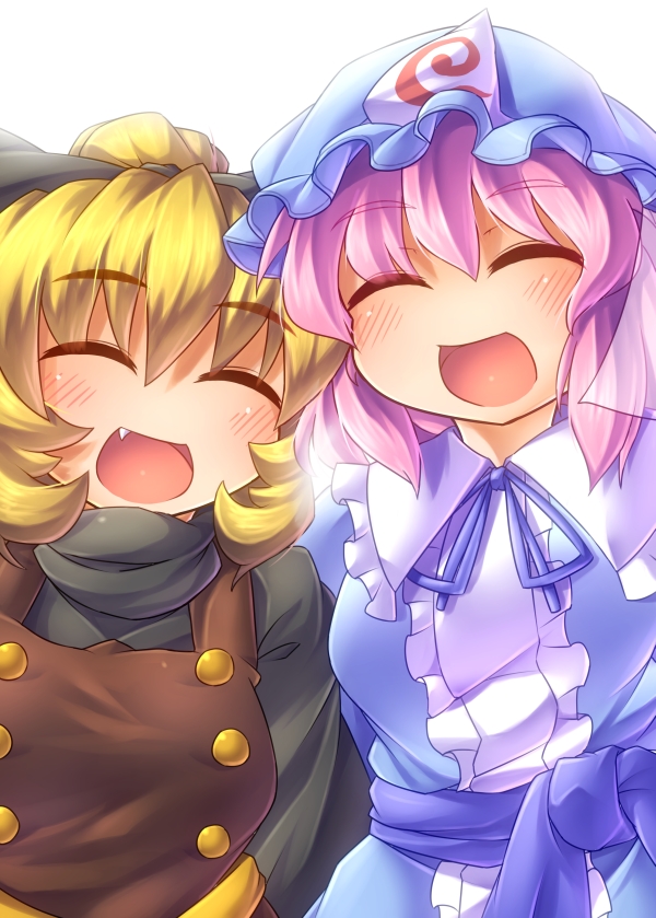 saigyouji yuyuko and kurodani yamame (touhou) drawn by fun_bo