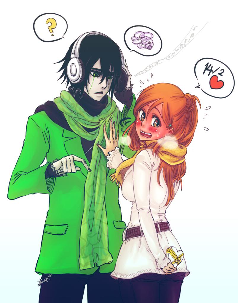 inoue orihime and ulquiorra cifer (bleach) drawn by rusky