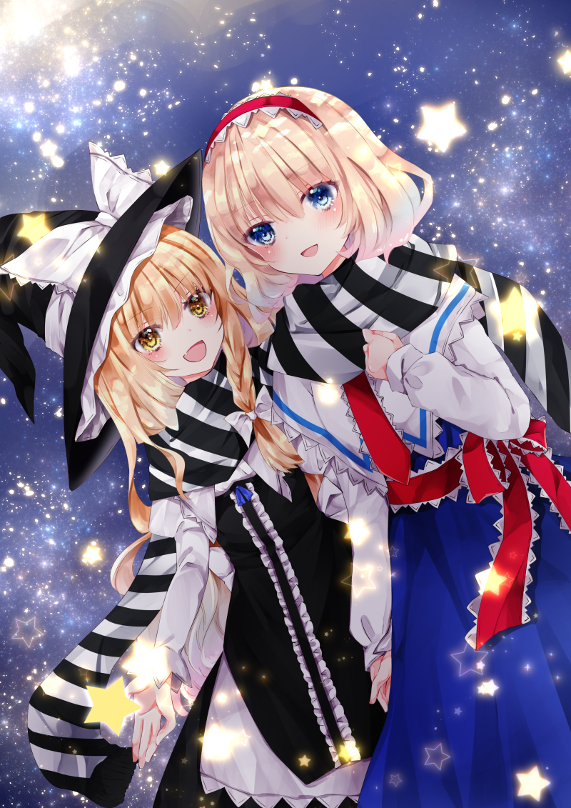 kirisame marisa and alice margatroid (touhou) drawn by nanase_nao