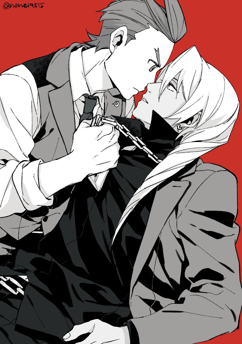 apollo justice and klavier gavin (ace attorney) drawn by nennen_(nene19515)
