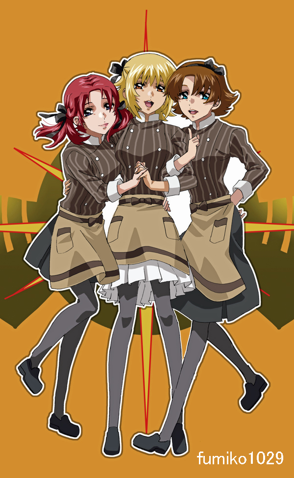 cagalli yula athha, meyrin hawke, and miriallia haw (gundam and 4 more) drawn by fumiko_(mesushi)