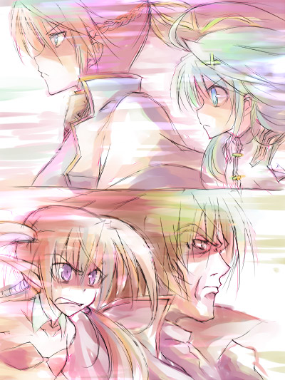 signum, reinforce zwei, agito, and zest grangeitz (lyrical nanoha and 1 more) drawn by nekokun