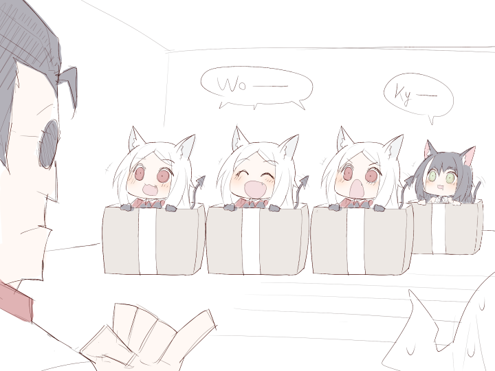 karyl, lucifer, helltaker, and cerberus (princess connect! and 1 more) drawn by waero
