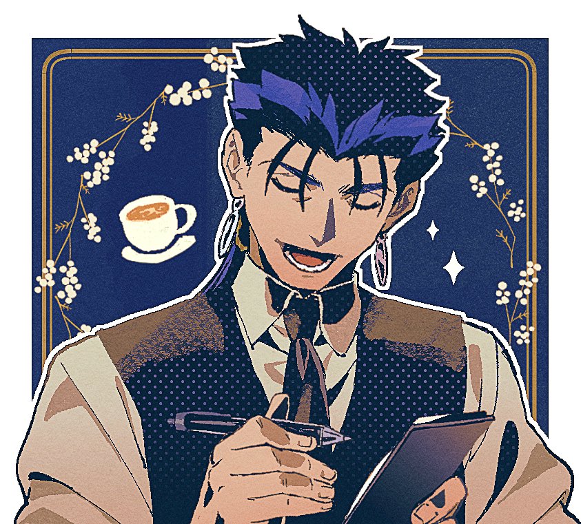 cu chulainn (fate and 2 more) drawn by hal_(haaaalhal)