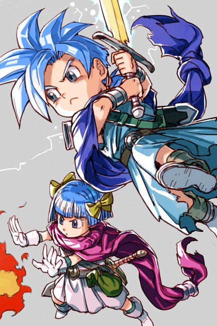 hero's daughter and hero's son (dragon quest and 1 more) drawn by hungry_clicker