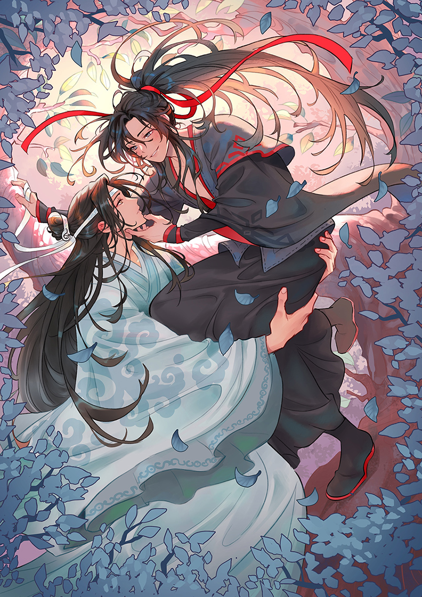 wei wuxian and lan wangji (modao zushi) drawn by miyuli