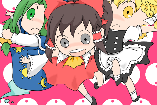 hakurei reimu, kirisame marisa, and mima (touhou and 1 more) drawn by akamomosiro