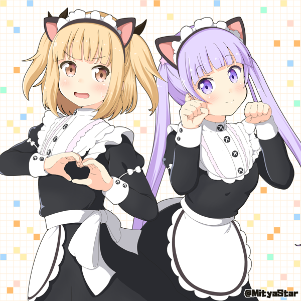 suzukaze aoba and iijima yun (new game!) drawn by mitya