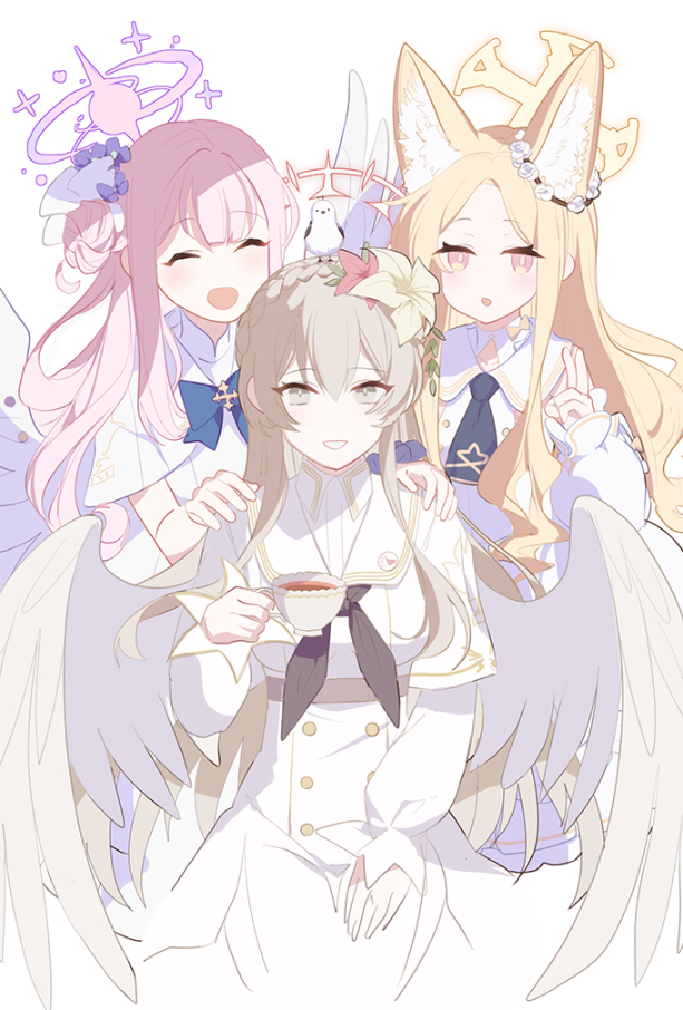 mika, seia, and nagisa (blue archive) drawn by ba_fed_kitaku