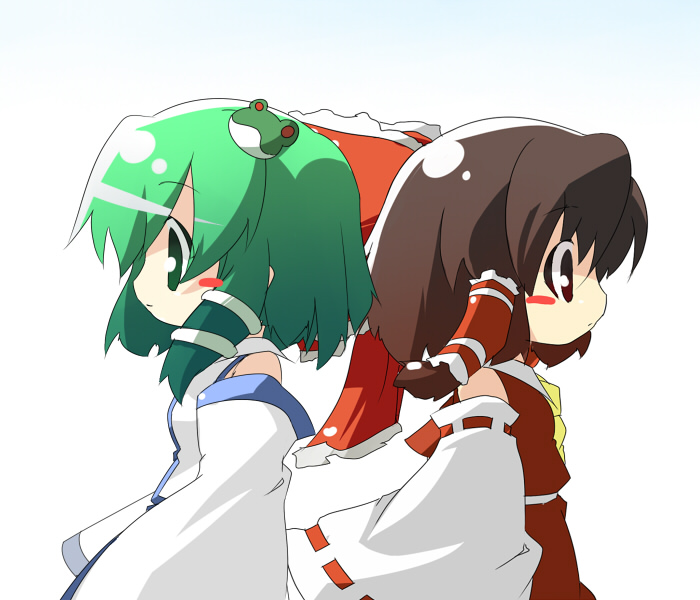 hakurei reimu and kochiya sanae (touhou) drawn by oka_(bananashoe)