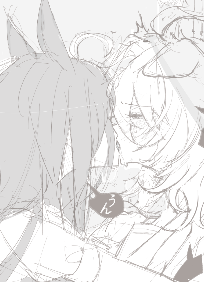 agnes tachyon and manhattan cafe (umamusume) drawn by tsubaki_(tsubakinim)