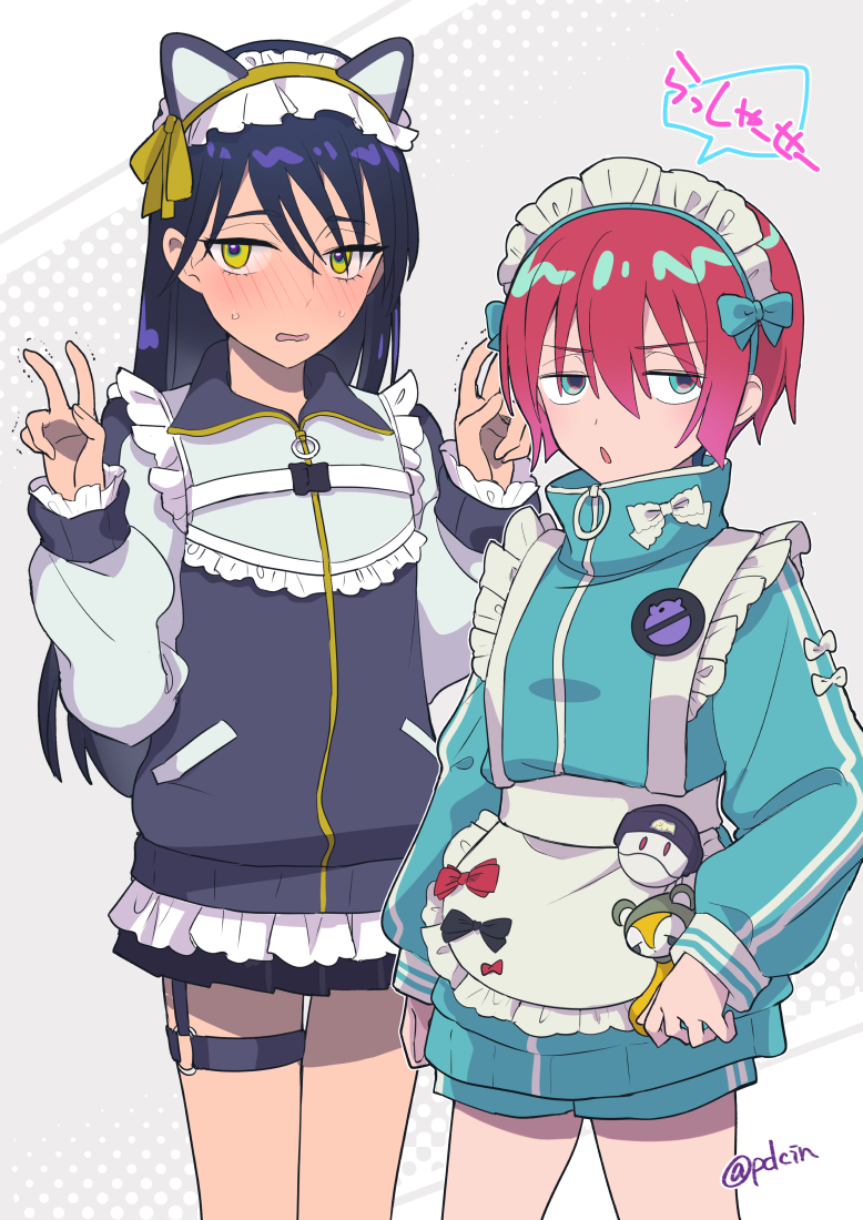 amate yuzuriha and nyaan (gundam and 1 more) drawn by kawasemi_(pocorit)