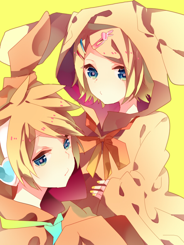 kagamine rin and kagamine len (vocaloid) drawn by omutatsu